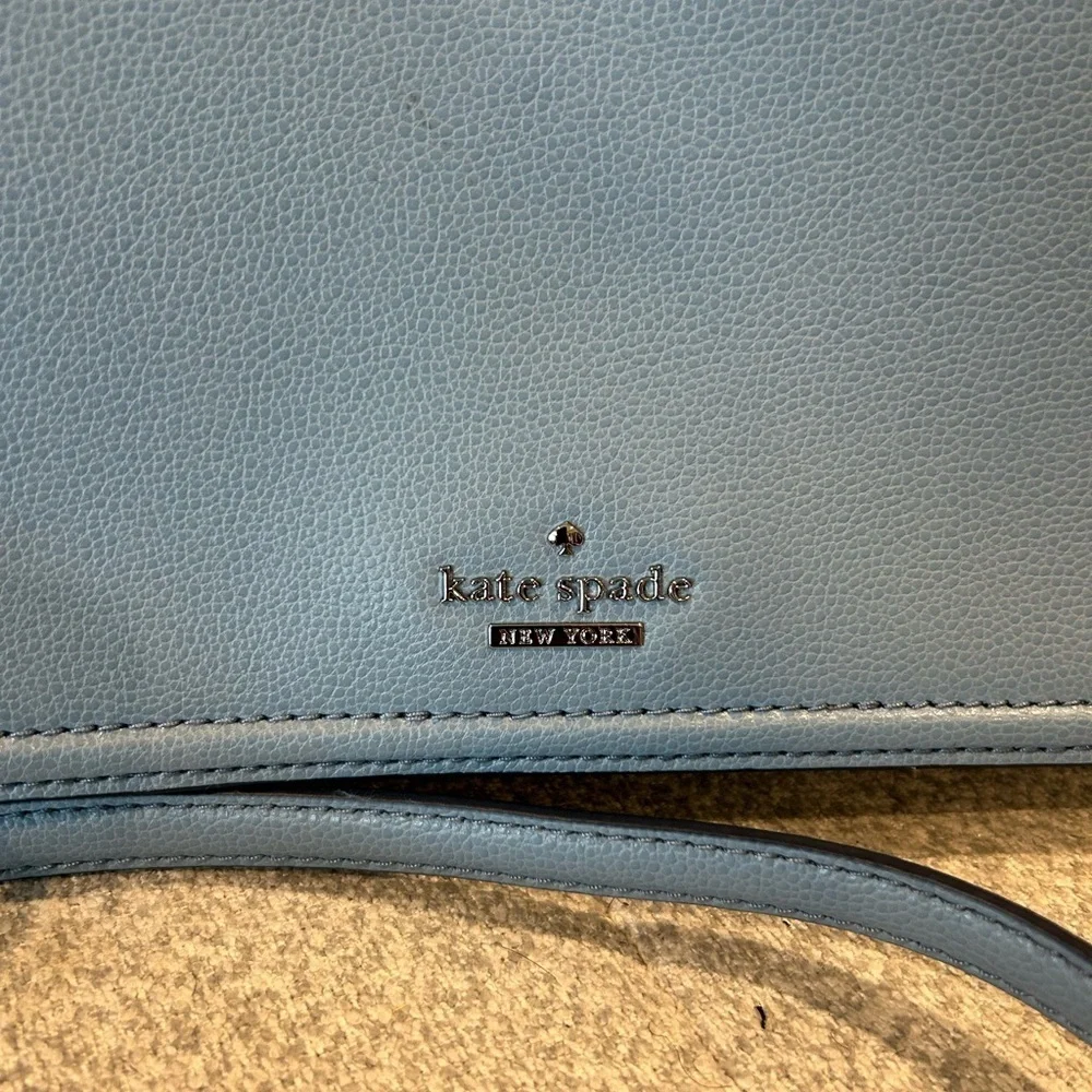 Kate Spade Blue Leather Crossbody Bag with Chain Strap
